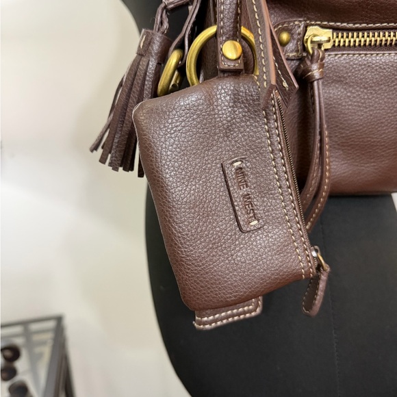 Vintage Nine West Vegan Leather Chocolate Y2K Structured Shoulder Purse - Picture 4 of 11